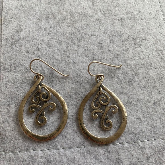 Ornate Dangly Silver Earrings - Picture 1 of 3